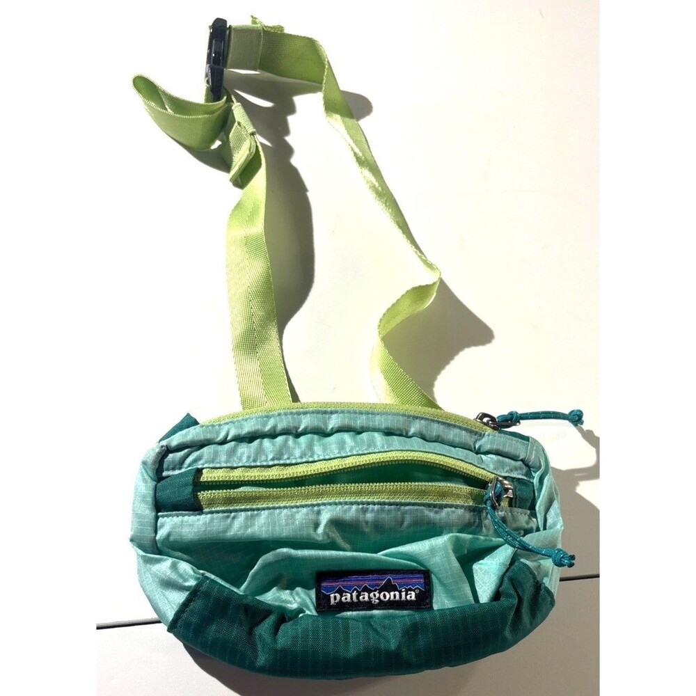 Patagonia Lightweight Mini Hip Pack Aqua & Lime Green Nylon